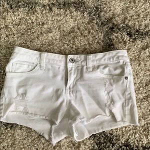 White jean shorts
